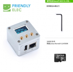 友善NanoPi NEO全金属外壳套件,全志H3, 配OLED显示屏运行Ubuntu 512M